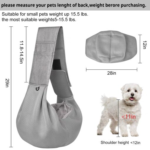 Portable crossbody bag for cats and dogs Small body pet mesh breathable backpack GLPBAGGR12_3