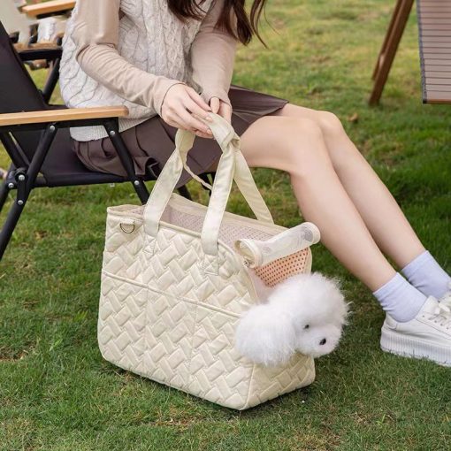 Best Pet Messenger Canvas Travel Carrier Tote White GLPBAGWH02