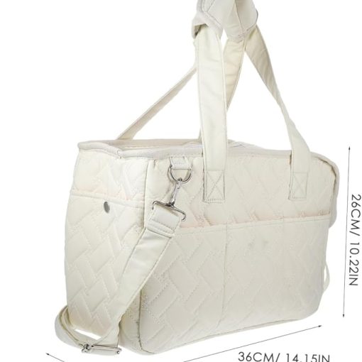 Best Pet Messenger Canvas Travel Carrier Tote White GLPBAGWH02_2