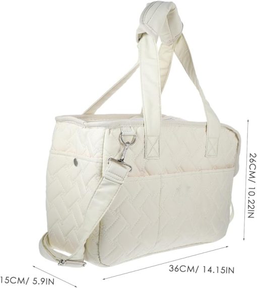 Best Pet Messenger Canvas Travel Carrier Tote White GLPBAGWH02_2